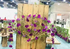 Flower arrangements at the booths